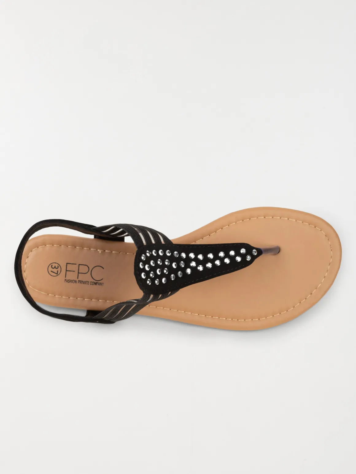 Nu-pieds strass femme noir (37-42)