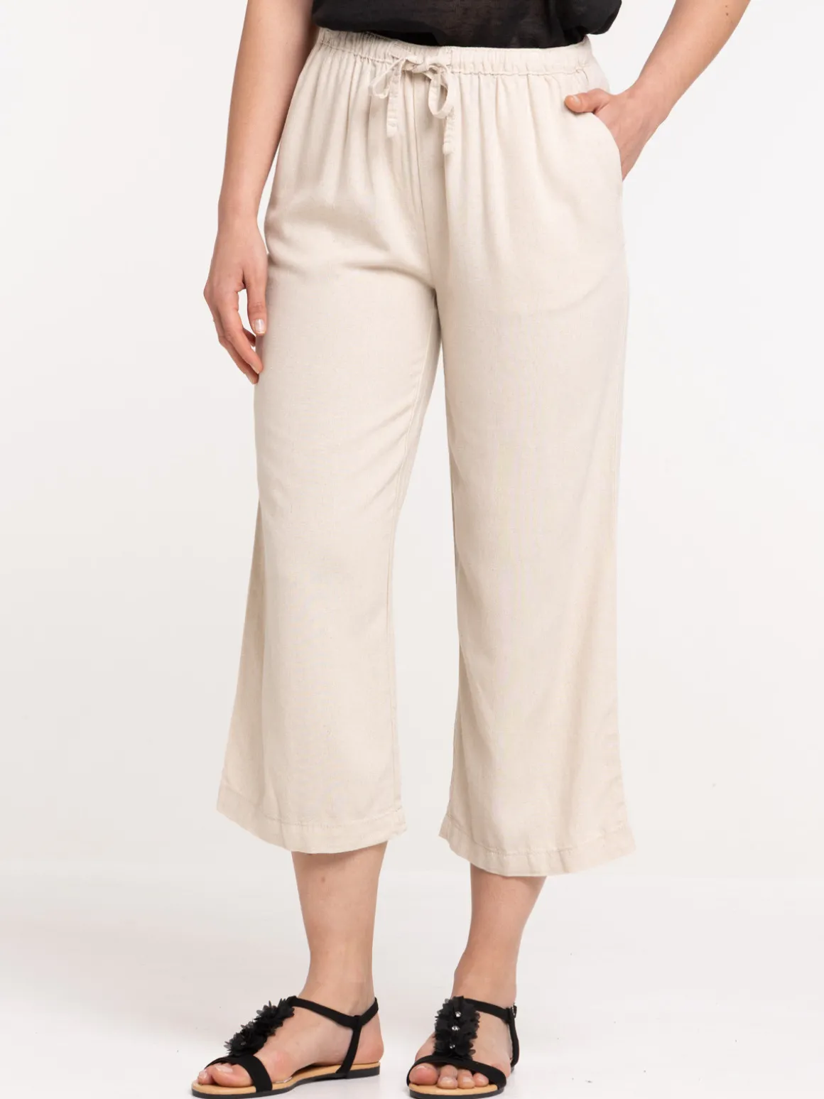 Pantacourt coloris naturel femme