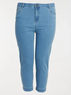 Pantacourt en jean grande taille femme