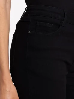 Pantacourt en jean noir femme