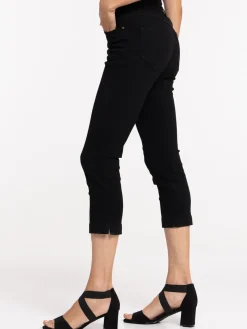 Pantacourt en jean noir femme