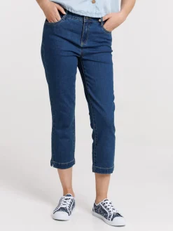 Pantacourt en jean stone femme