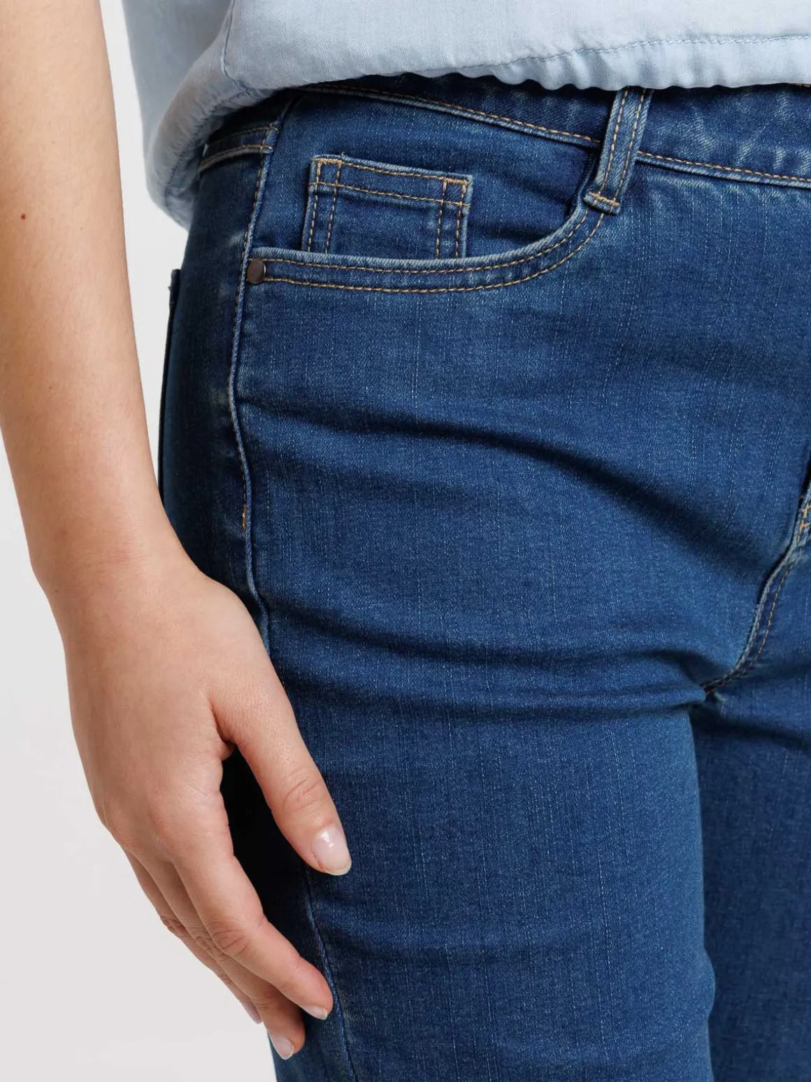 Pantacourt en jean stone femme