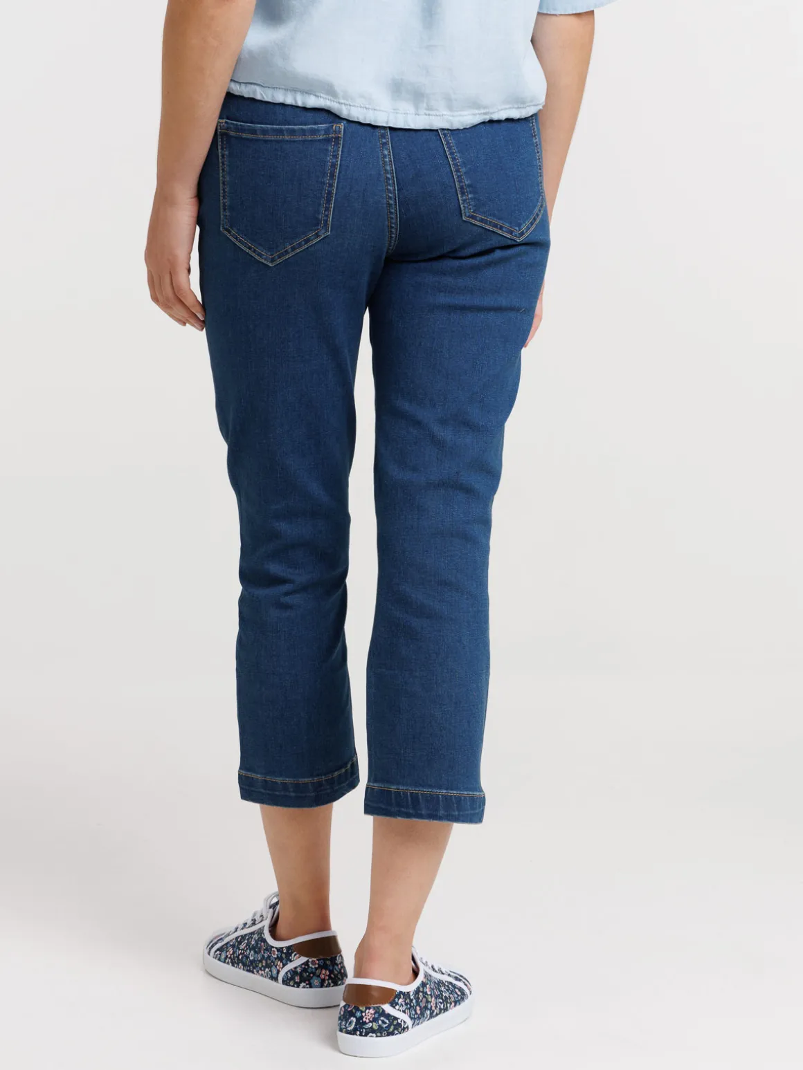 Pantacourt en jean stone femme