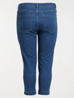 Pantacourt jean grande taille femme