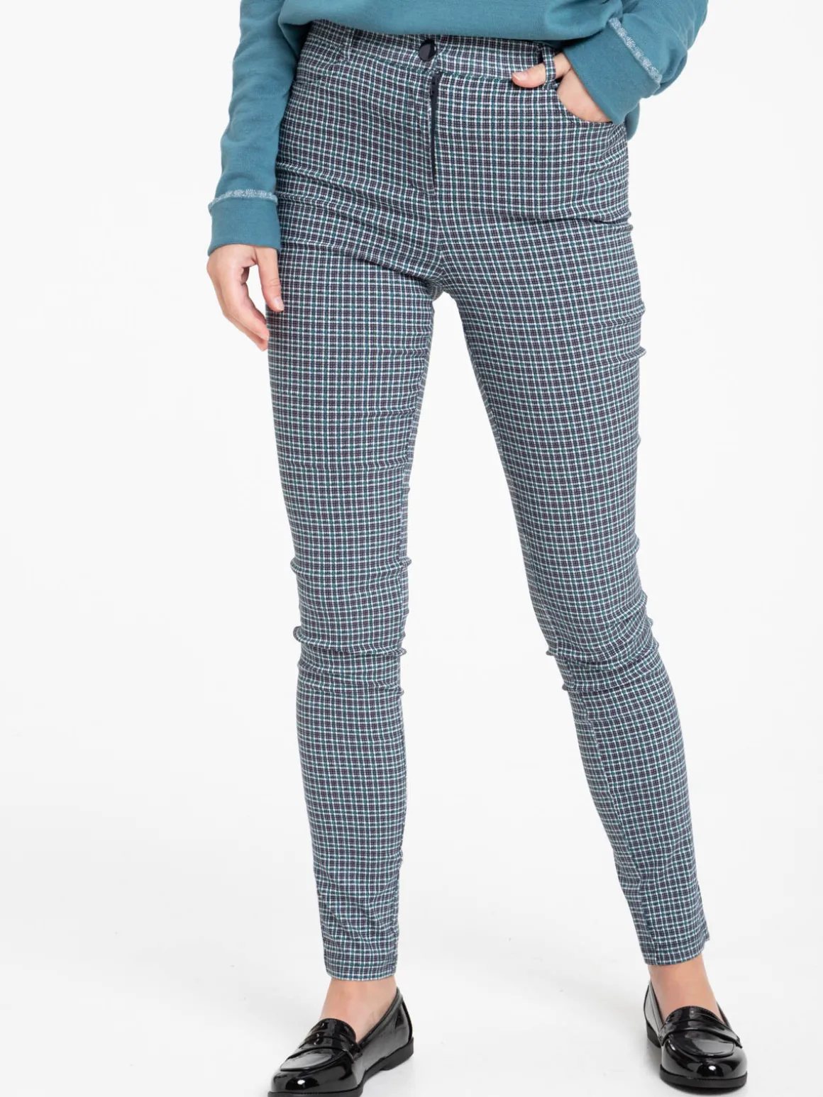 Pantalon à carreaux femme