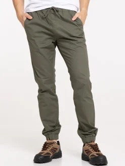 Pantalon 100% coton kaki homme