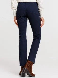 Pantalon bootcut marine navy femme