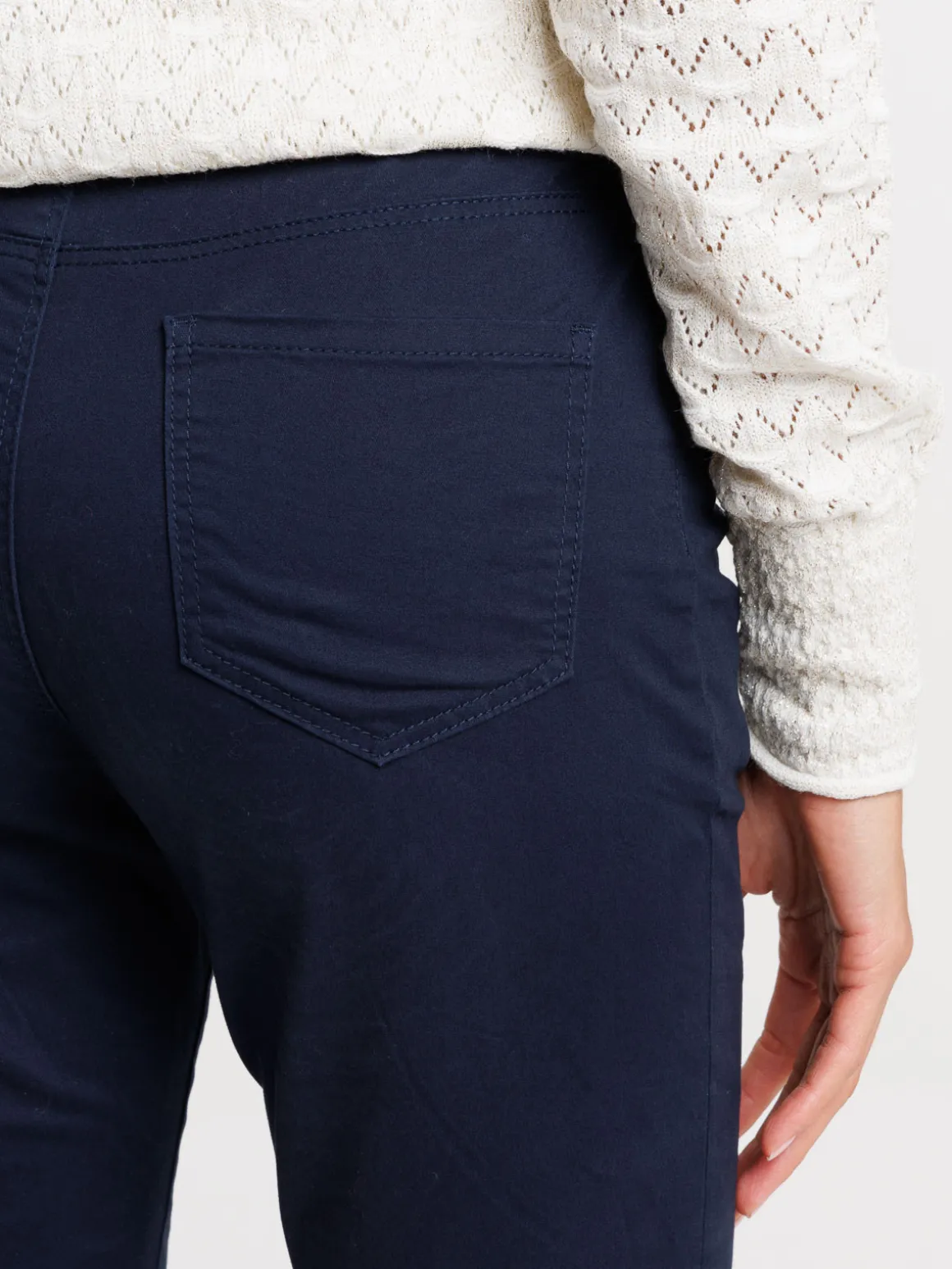 Pantalon bootcut marine navy femme