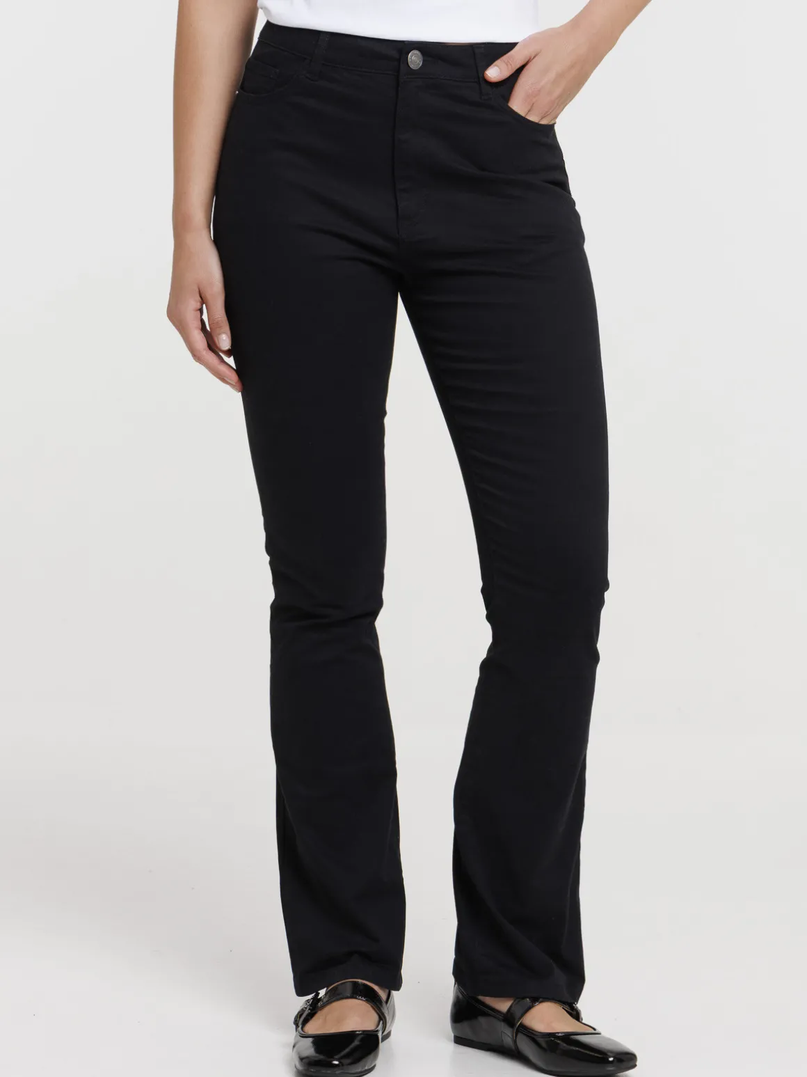 Pantalon bootcut noir femme