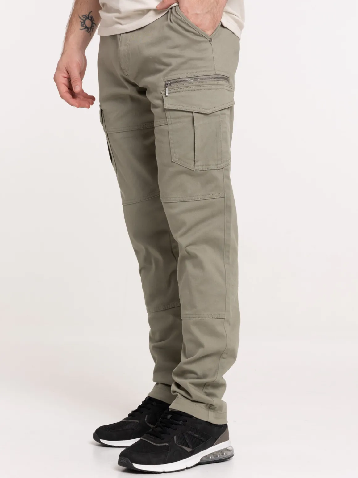 Pantalon cargo homme tilleul