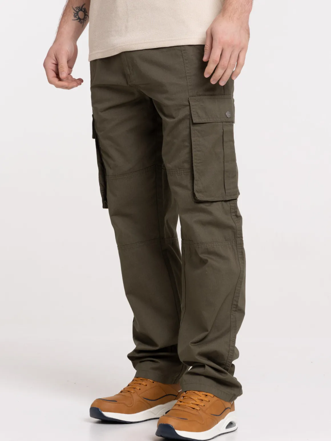 Pantalon cargo kaki homme