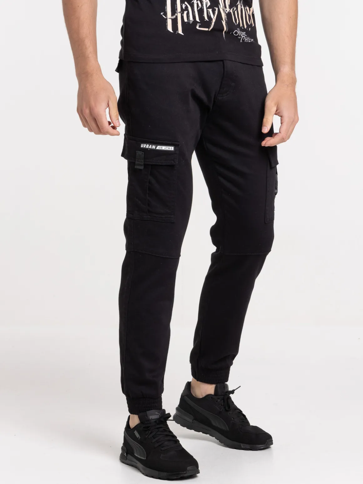 Pantalon cargo noir homme