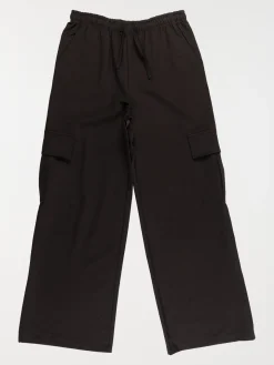 Pantalon cargo uni noir fille (XXS-M)
