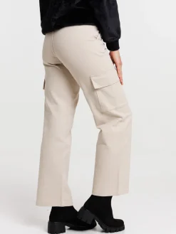 Pantalon cargo wide coloris lin femme