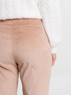 Pantalon carotte velours sarrasin femme