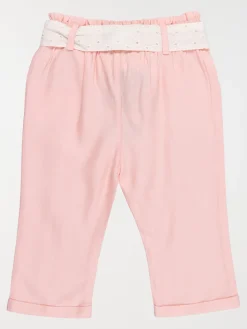 Pantalon ceinture fille pivoine (3-36M)