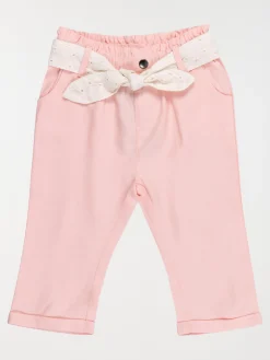 Pantalon ceinture fille pivoine (3-36M)