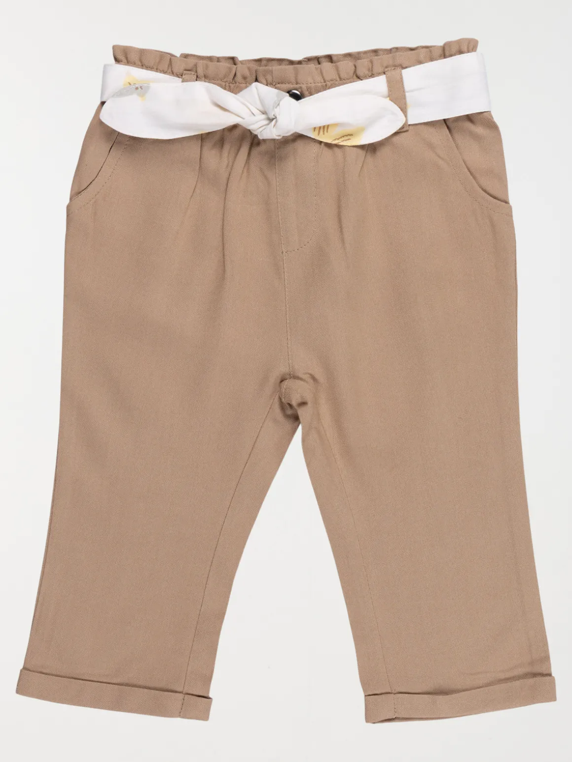 Pantalon ceinture fille sépia (3-36M)