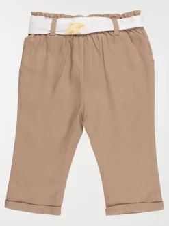Pantalon ceinture fille sépia (3-36M)