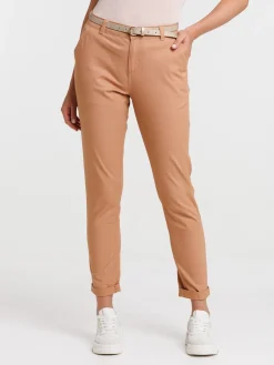 Pantalon chino coloris croissant femme