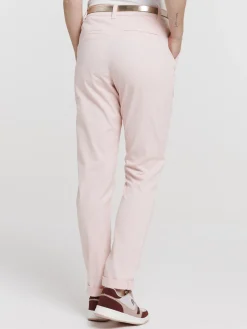 Pantalon chino femme ceinture dorée