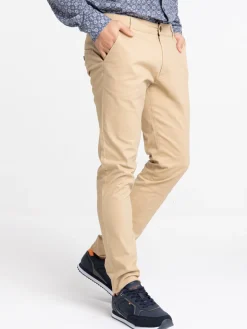 Pantalon chino slim crème homme