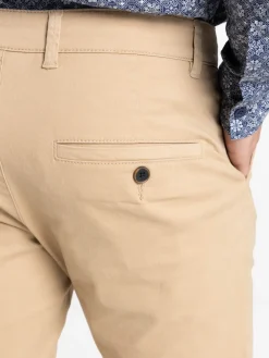 Pantalon chino slim crème homme