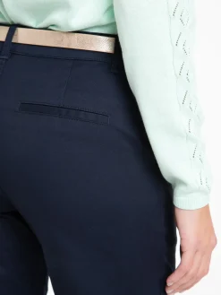 Pantalon chino slim marine navy femme