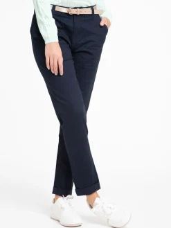 Pantalon chino slim marine navy femme