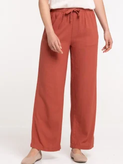 Pantalon coloris marsala femme
