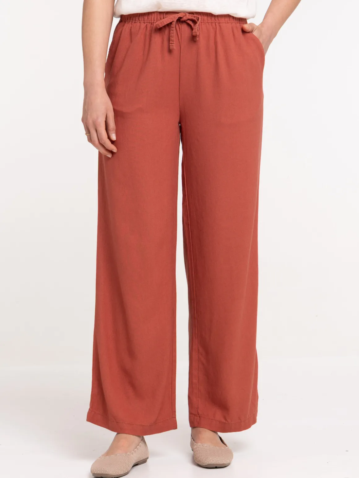 Pantalon coloris marsala femme