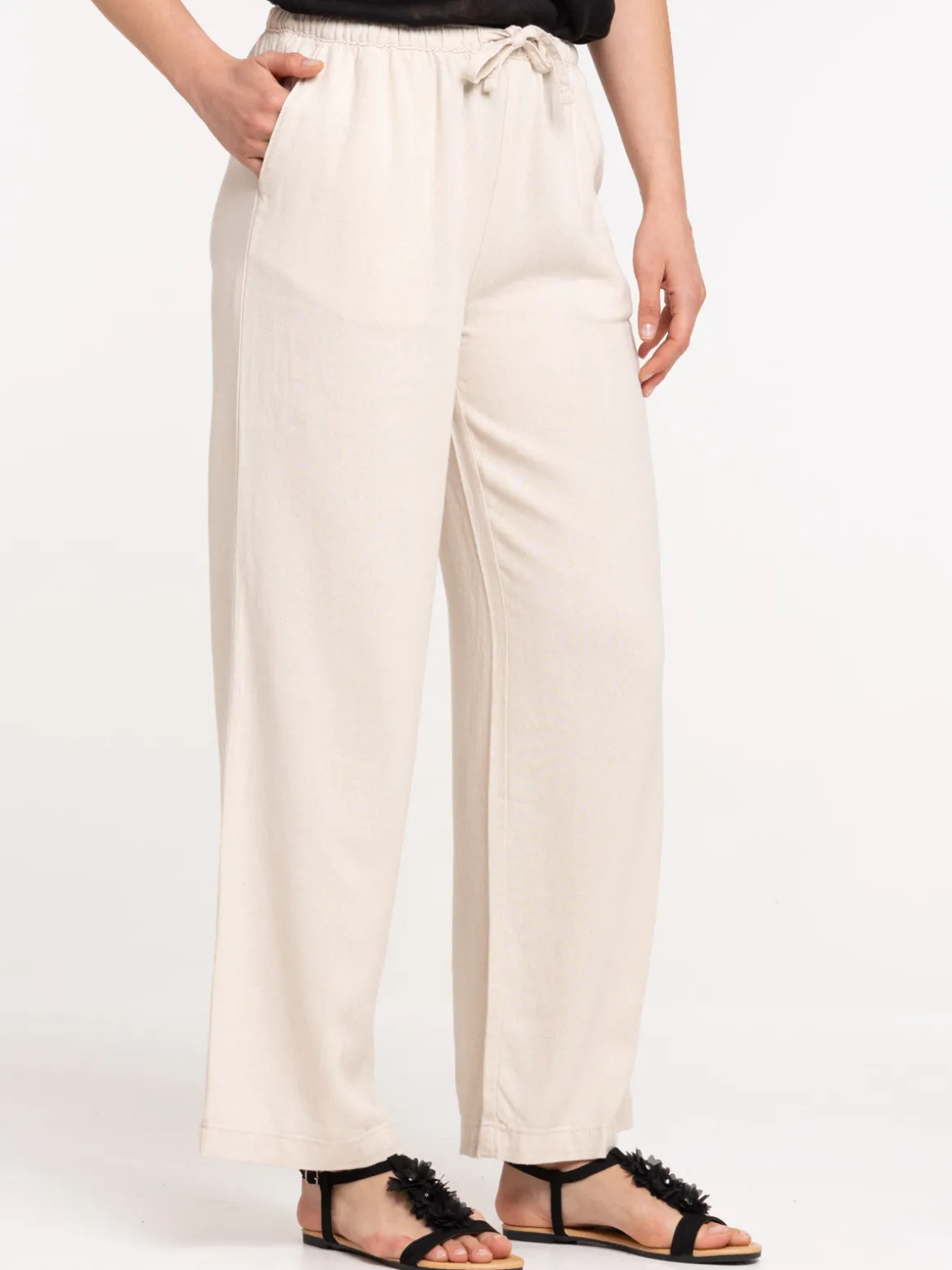 Pantalon coloris naturel femme