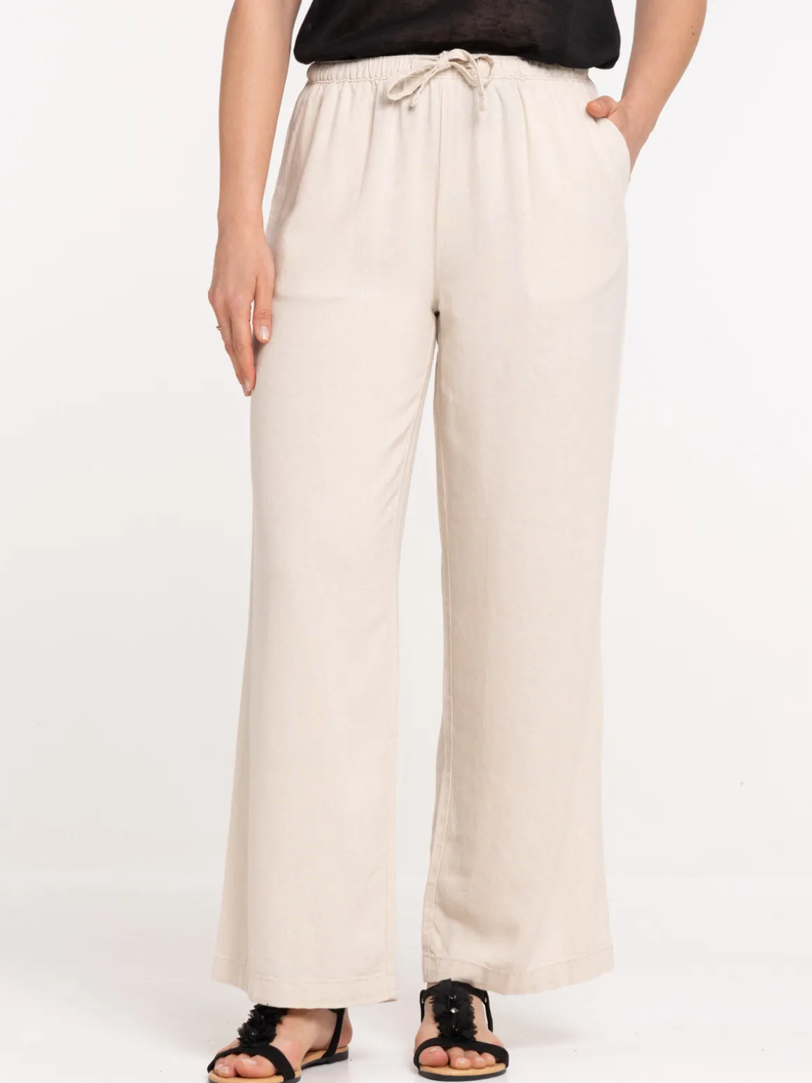 Pantalon coloris naturel femme