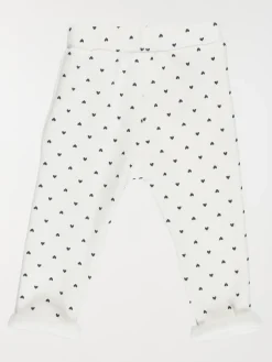 Pantalon écru motif coeur fille (3-36M)