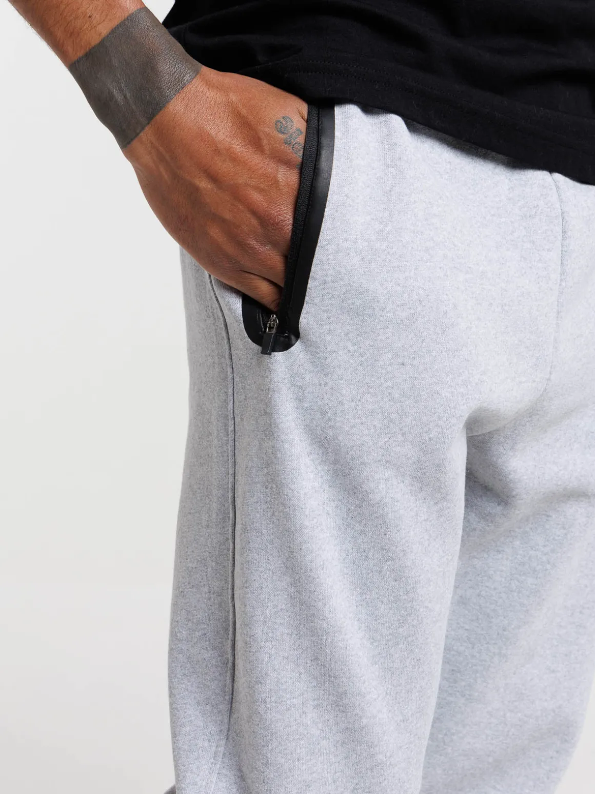 Pantalon de jogging gris chiné homme