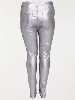 Pantalon enduit grande taille femme