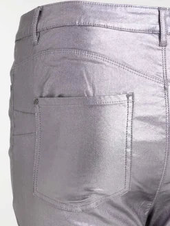 Pantalon enduit grande taille femme