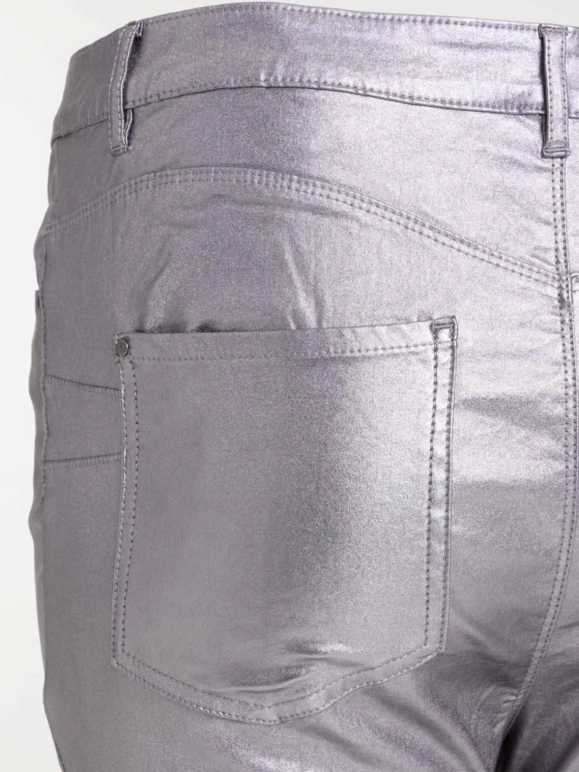 Pantalon enduit grande taille femme