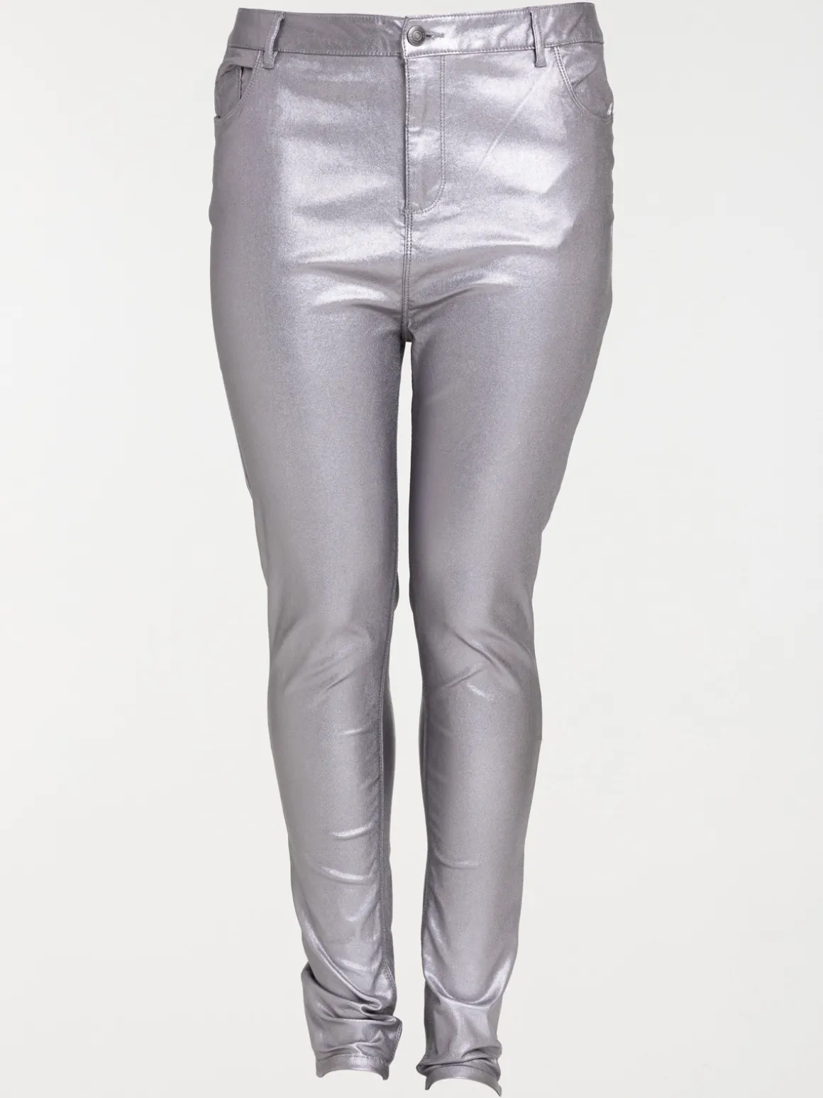 Pantalon enduit grande taille femme
