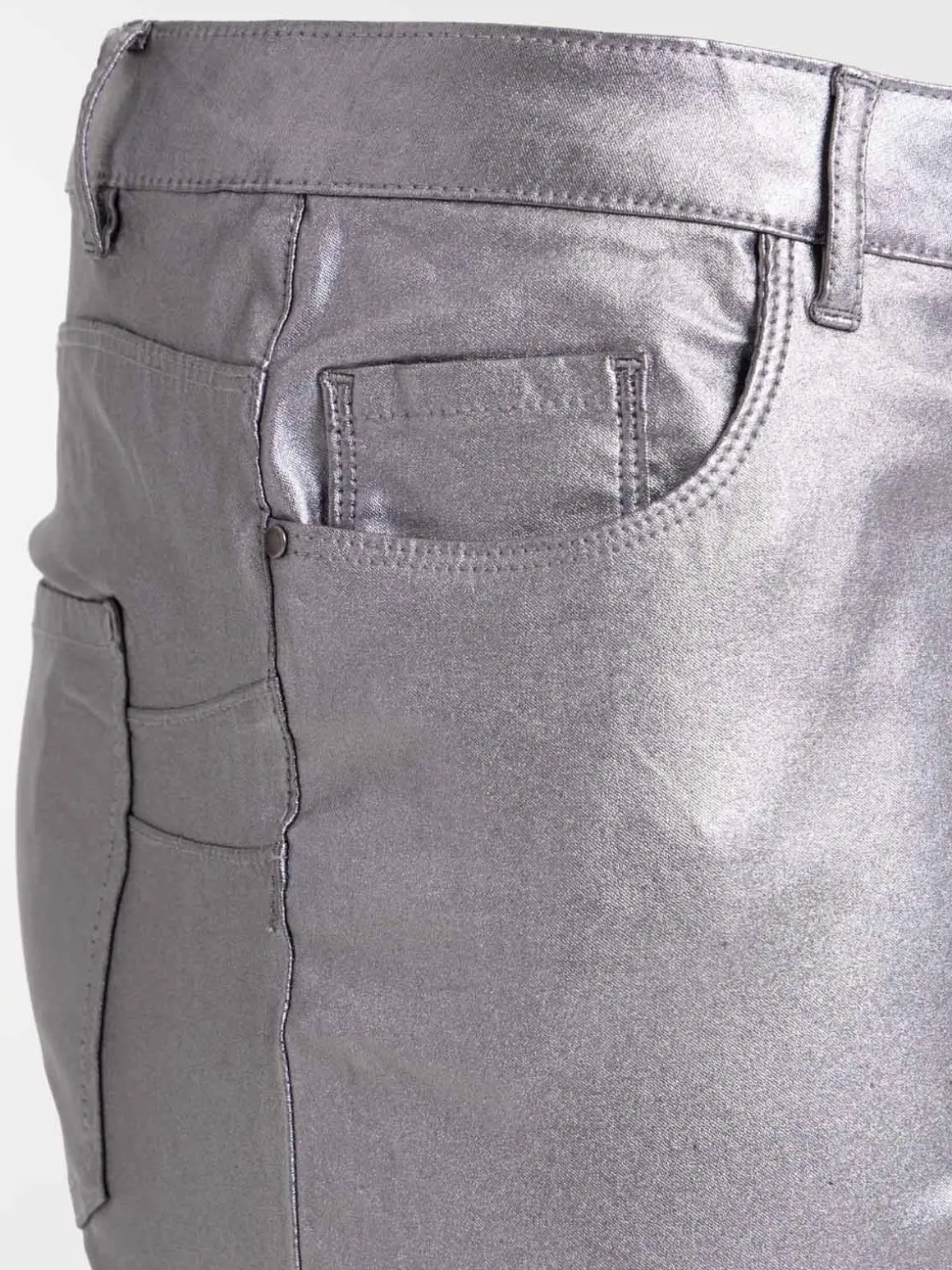 Pantalon enduit grande taille femme