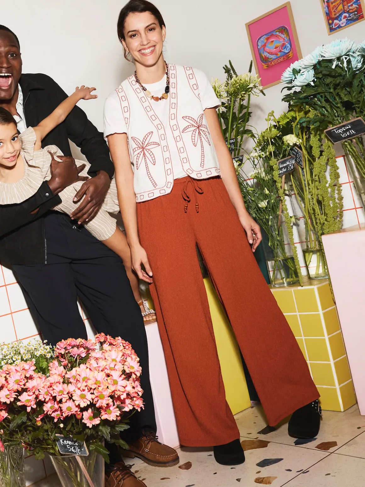 Pantalon femme terre de sienne