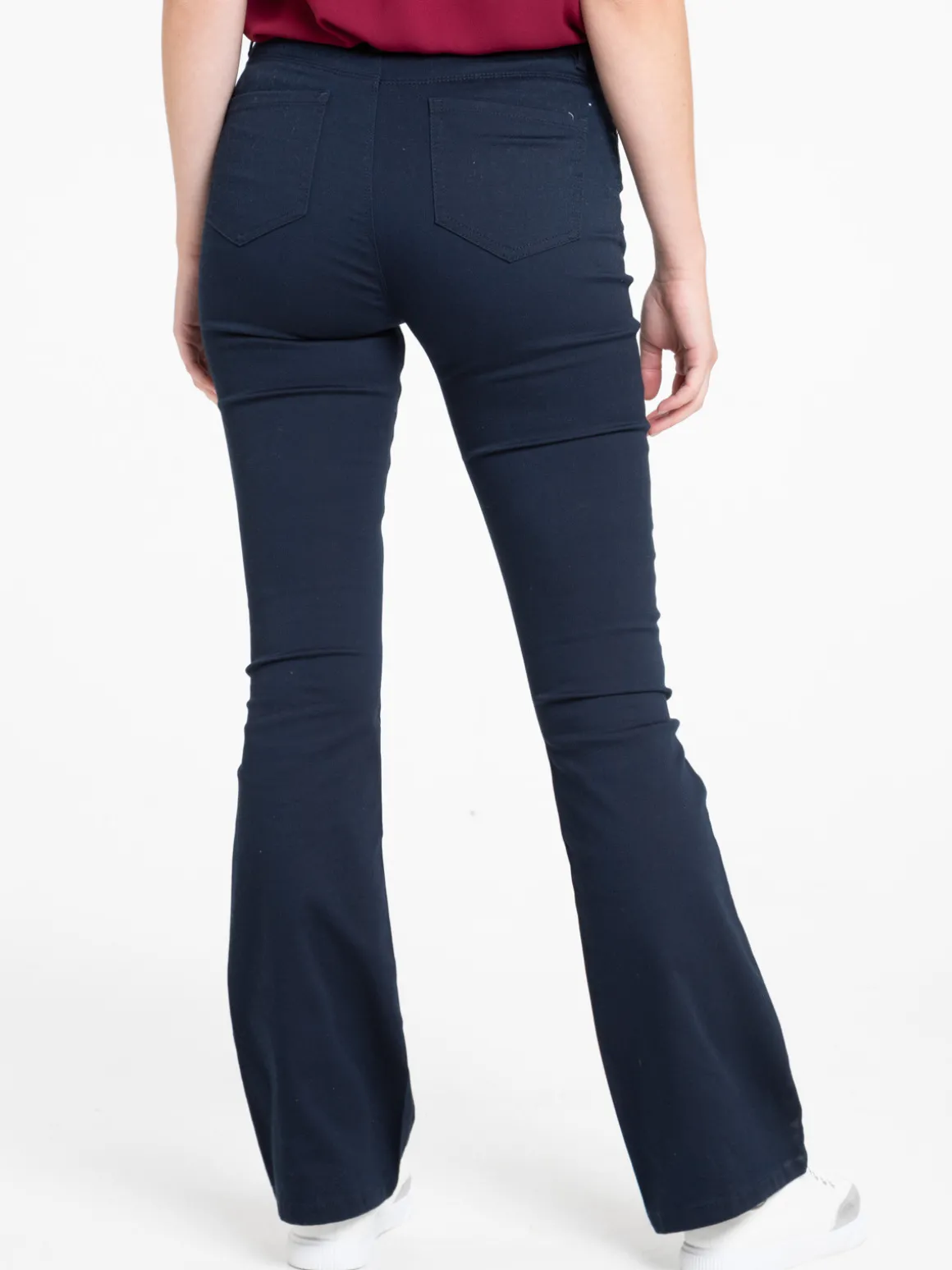 Pantalon flare marine navy femme