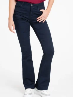 Pantalon flare marine navy femme