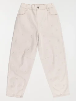 Pantalon fleurs brodées fille (3-12A)