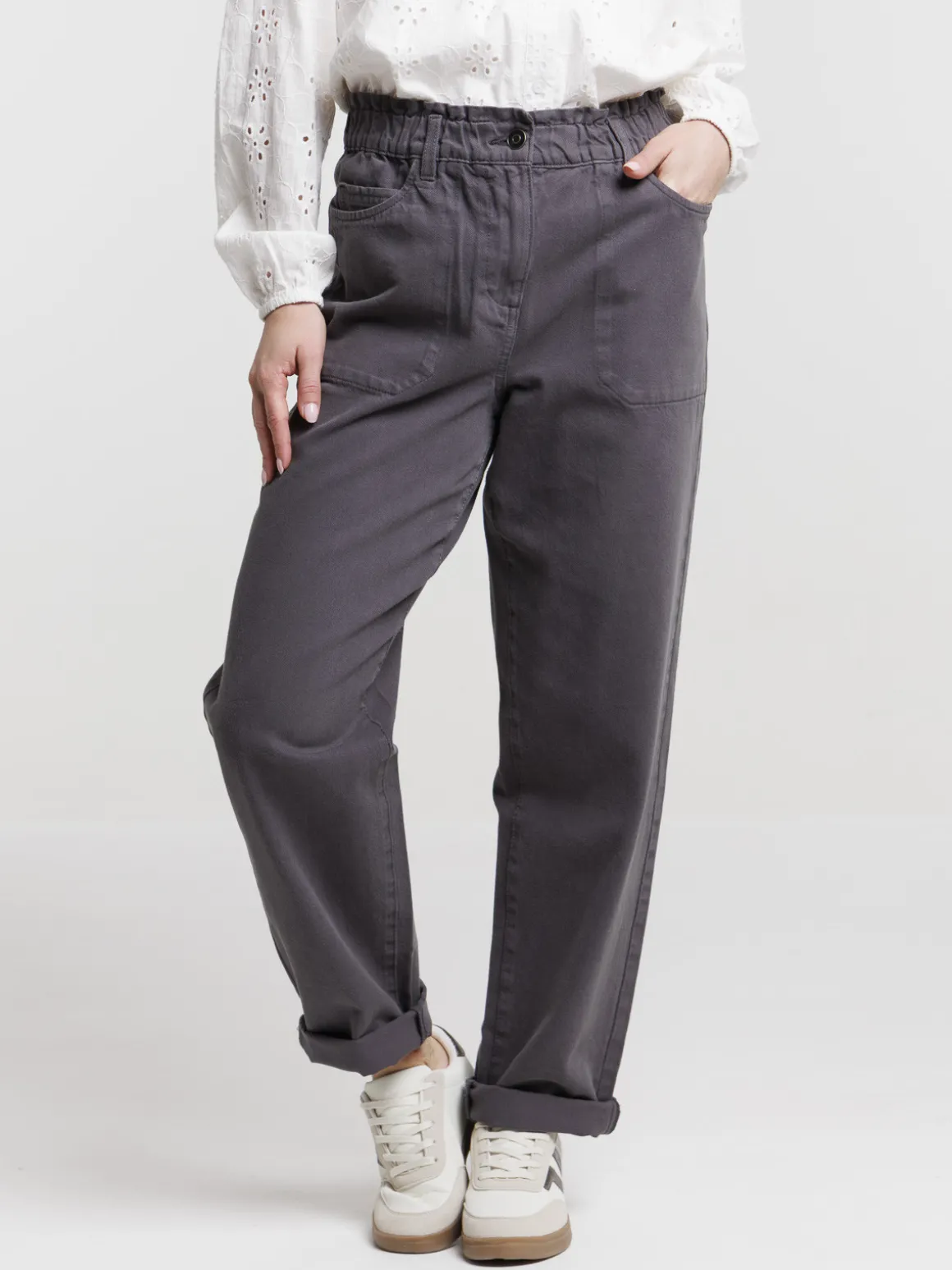 Pantalon gris femme