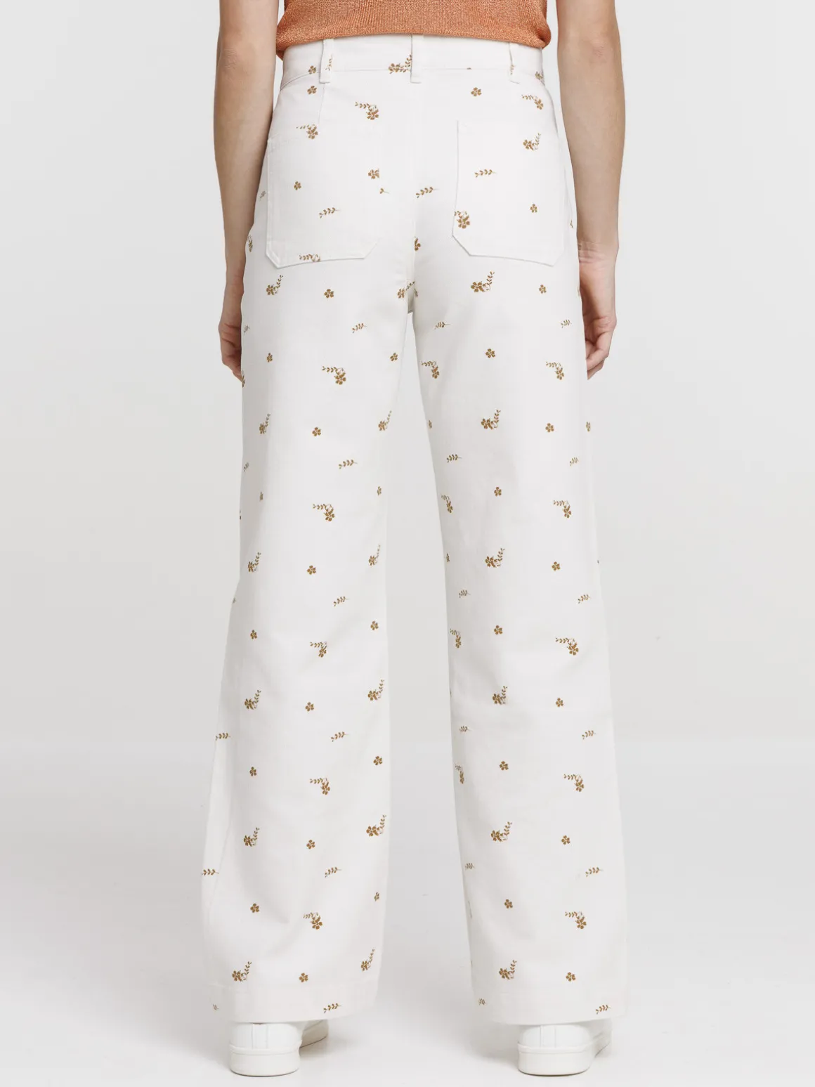 Pantalon imprimé fleuri large femme