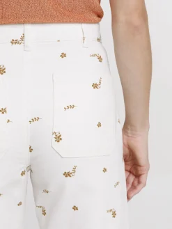 Pantalon imprimé fleuri large femme