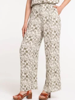 Pantalon imprimé végétal femme