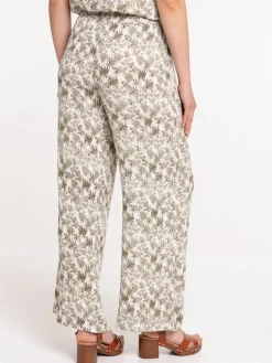 Pantalon imprimé végétal femme